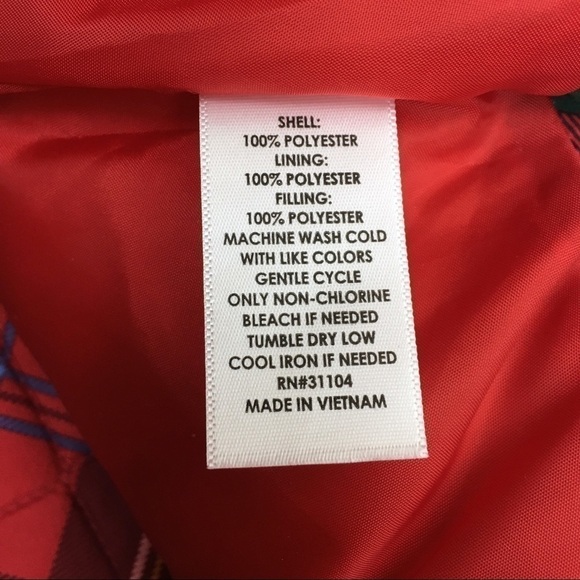 CROWN & IVY Plaid Vest Puffy Quilted Tartan Full Zip Holiday Petite Size Small - Picture 10 of 14